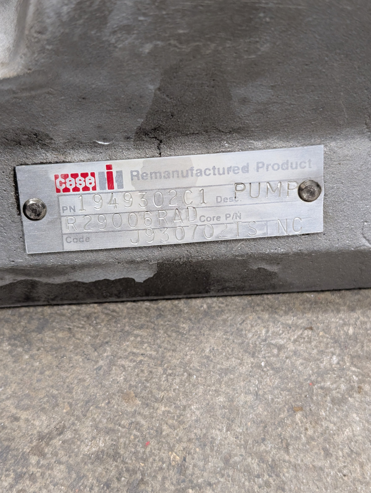 Hydraulic Pump IH International 1949302C1 USED